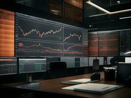Stock marché ou forex commerce graphique et chandelier graphique adapté pour financier investissement concept. photo
