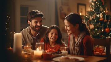 réconfortant famille pour Noël et Nouveau année célébrations, ai génératif photo