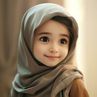 magnifique content musulman des gamins souriant ai généré photo