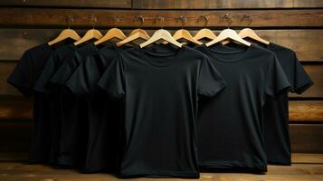 photo noir t-shirts avec copie espace maquette génératif ai