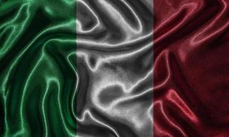 papier peint par drapeau italien et drapeau ondulant par tissu.
