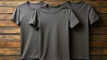 photo noir t-shirts avec copie espace maquette génératif ai