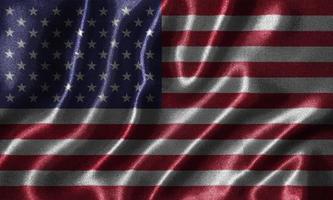 papier peint par drapeau des états-unis et drapeau ondulant par tissu. photo