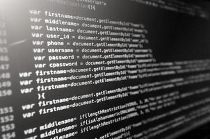 code source et fond d'écran du bureau par codage et programmation. photo