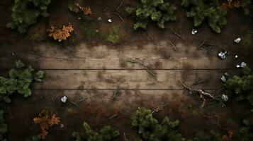 bois la nature planche marron Haut vue ai généré photo