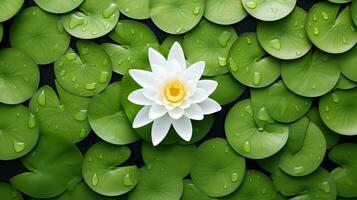 la nature blanc vert fleur Haut vue ai généré photo