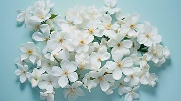 floral blanc allonger fleur Haut vue ai généré photo