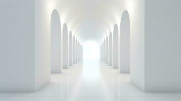 moderne blanc mur couloir Contexte ai généré photo