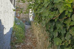 image de le ville de groznjan avec idyllique pavé des rues et bâtiments fabriqué de Naturel pierre photo
