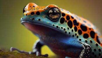 Jaune gecko Pointé proche en haut de animal œil généré par ai photo