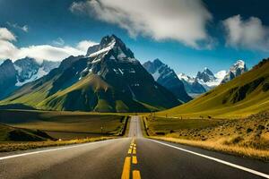 le route à le montagnes. généré par ai photo