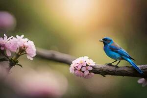 photo fond d'écran le ciel, oiseau, fleurs, le soleil, le oiseau, le oiseau, le. généré par ai