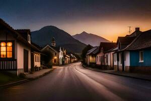 une rue dans le village de krk. généré par ai photo