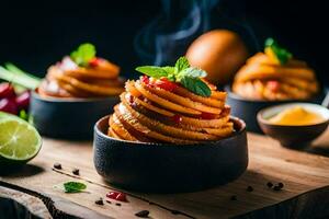 sucré Patate frites avec une torsion. généré par ai photo