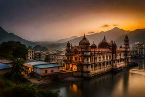 le palais de le princier Etat de udaïpur, Inde. généré par ai photo