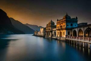 le magnifique architecture de le Lac palais dans udaïpur, Inde. généré par ai photo