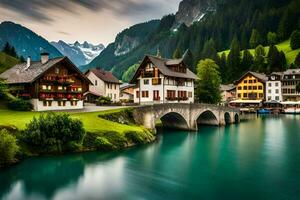 photo fond d'écran le ciel, montagnes, eau, lac, Suisse, Suisse, lac,. généré par ai