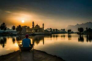 le d'or temple, Amritsar, Inde. généré par ai photo