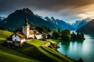 le église de le village de Lauchberg, Suisse. généré par ai photo