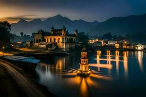 le magnifique palais à crépuscule dans Inde. généré par ai photo