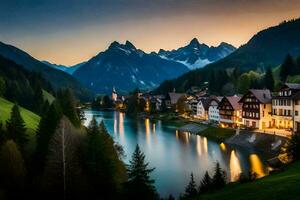 le village de Altenkirchen, L'Autriche. généré par ai photo