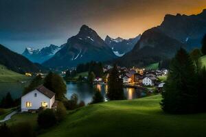 le village de personne, Suisse. généré par ai photo
