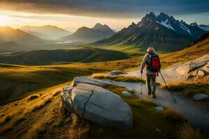 le meilleur des endroits à une randonnée dans Islande. généré par ai photo