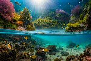 le sous-marin monde de le corail récif. généré par ai photo