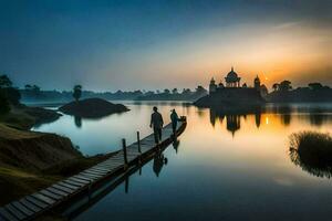 le pont de aimer, Inde. généré par ai photo