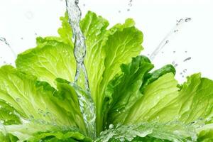 l'eau éclaboussure sur salade. ai génératif pro photo