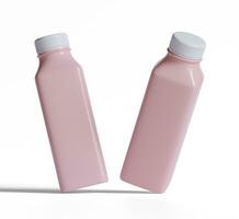 smoothie jus rose dans Plastique bouteille illustration 3d rendre photo