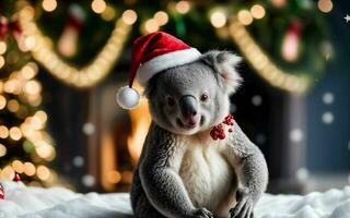 les koalas Noël fête de fête esprit dans le sauvage ai généré photo