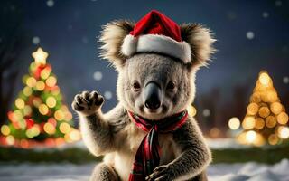 les koalas Noël fête de fête esprit dans le sauvage ai généré photo