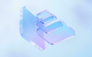 transparent verre avec pente couleurs, 3d le rendu. photo