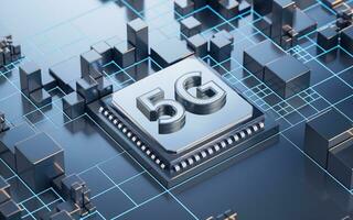 5g concept et La technologie arrière-plan, 3d le rendu. photo