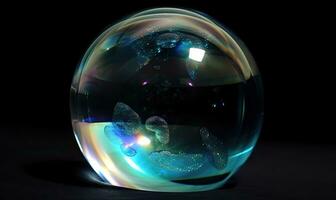transparent verre sphère formes une délicat bulle création en utilisant génératif ai outils photo