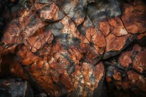 foncé rouge-gris des pierres avec fissures. photoréaliste image. rochers. ai généré illustration. photo