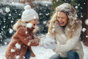 chérir hiver des moments ensemble - ai généré photo