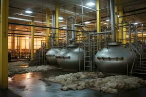 à l'intérieur le usine est un vide espace de rangement zone ai généré photo