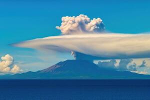 la nature catastrophe volcanique éruption ai généré photo