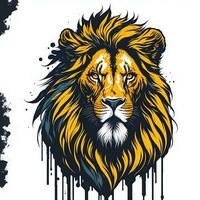 coloré Lion visage logo photo