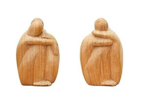 deux africain statuette fabriqué de bois. photo