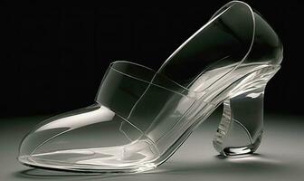 une transparent verre accent donne aux femmes des chaussures une moderne bord création en utilisant génératif ai outils photo