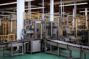 à l'intérieur le usine est un vide espace de rangement zone ai généré photo