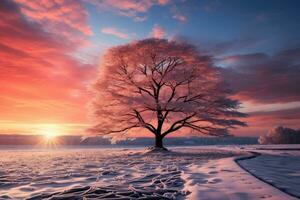 dernier magnifique hiver paysage ai généré photo