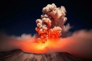 la nature catastrophe volcanique éruption ai généré photo