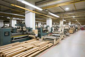 à l'intérieur le usine est un vide entrepôt zone ai généré photo