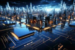 abstrait La technologie électronique circuit planche ai généré photo