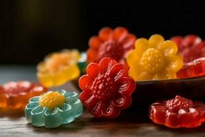 thaïlandais des sucreries fleur dessert floral biscuit. produire ai photo