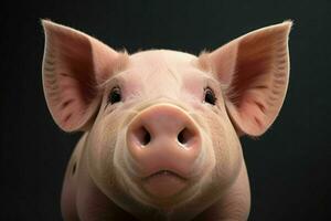 proche en haut cochon. Contexte. ai génératif pro photo